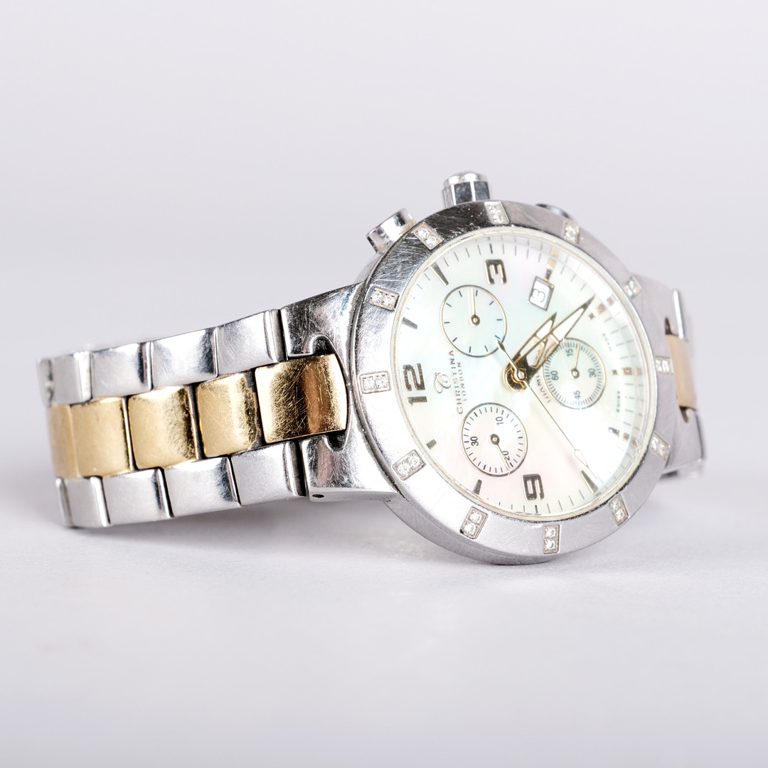 CHRISTINA DESIGN LONDON, armbandsur, dam, chronograph, diamanter 0,12 ct.