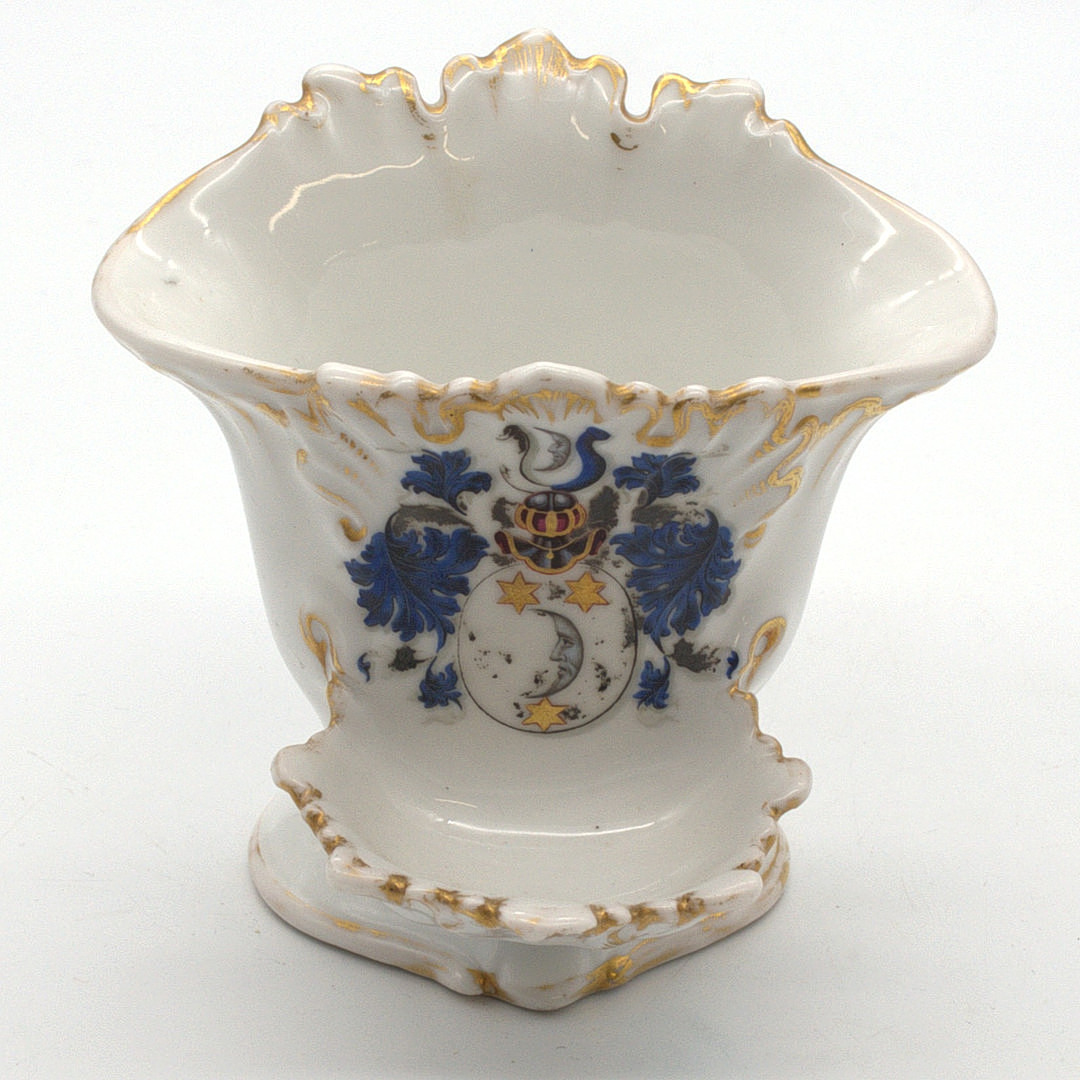 ANTIKE BIEDERMEIER ZIERVASE HANDBEMALT DATIERT 1861.