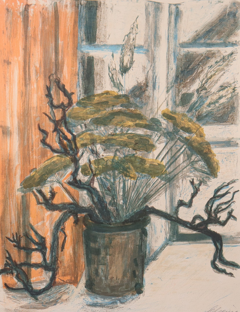CHENIA EKSTRÖM. litografi, blomsterstilleben.