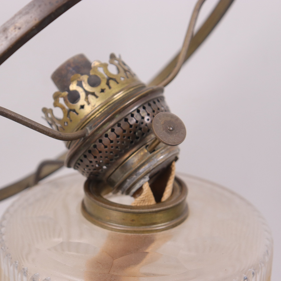 BORDSFOTOGENLAMPA, glas och metall, 1900-talets första hälft.