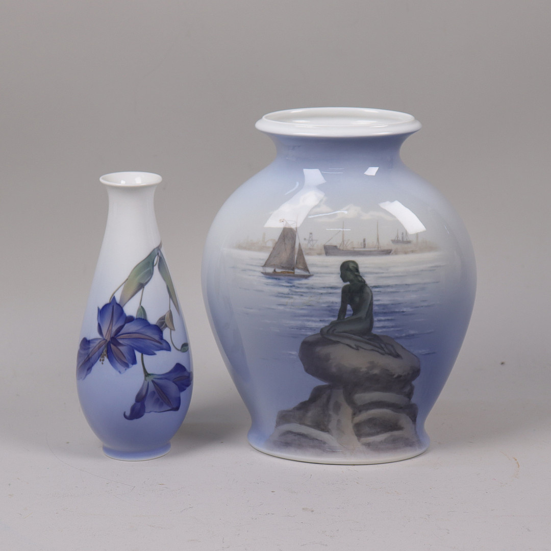 VASER, Royal Copenhagen, "Den Lille Havfrue" och Clematis, 2 st.