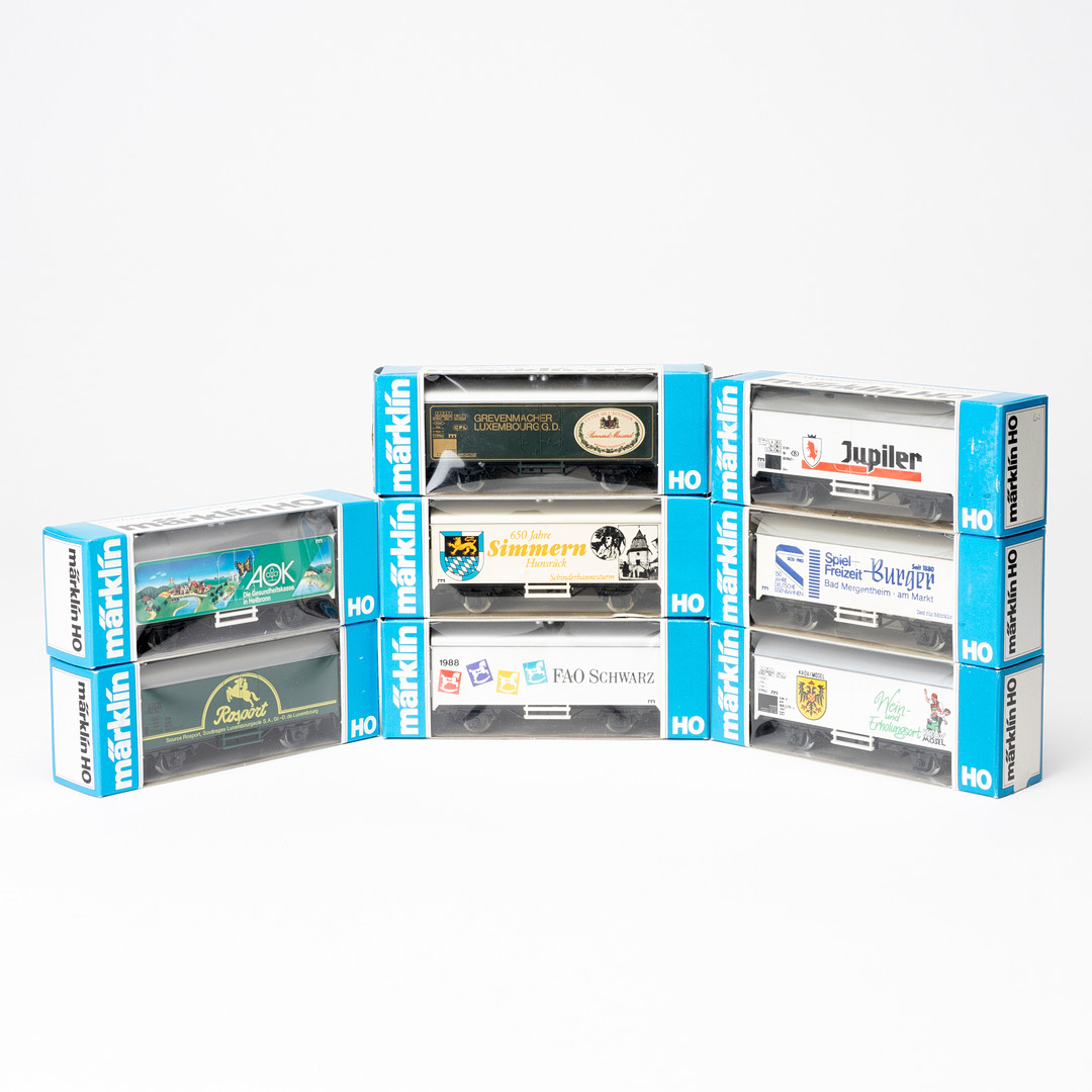 MÄRKLIN 4415 reklamvagnar, Werbemodelle 8 st, originalförpackning.