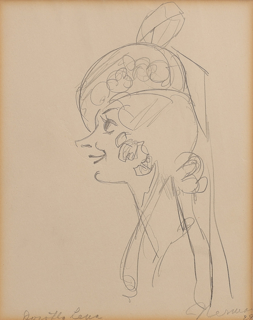 EINAR NERMAN. GRAFIT PÅ PAPPER, KARIKATYR, SIGNERAD OCH DATERAD 1928.