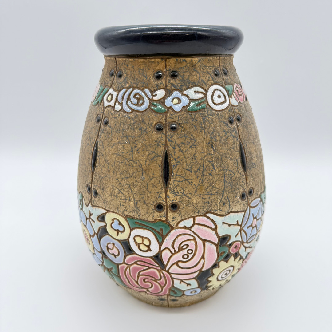 AMPHORA VASE JUGENDSTIL UM 1900 26CM.