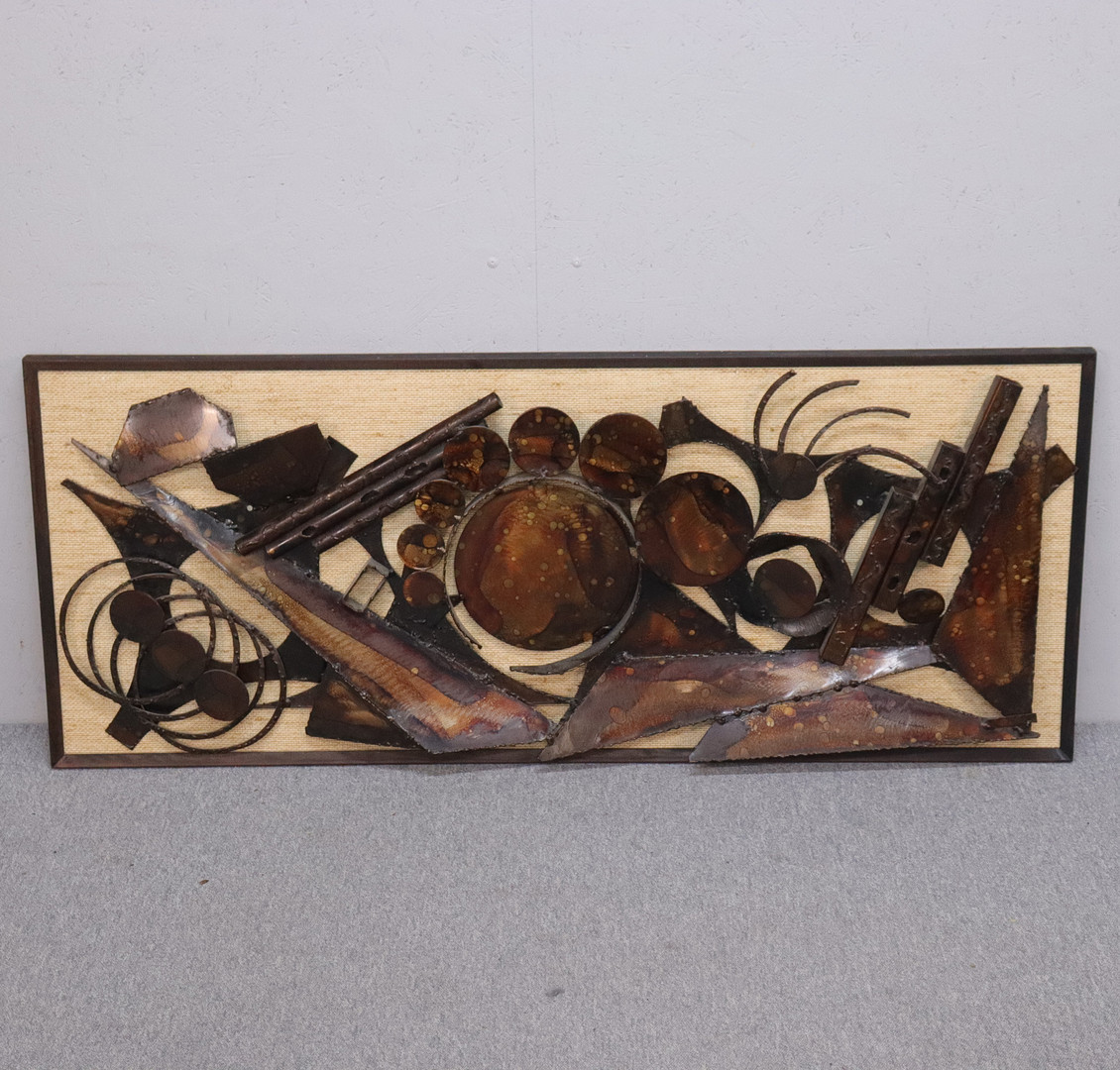 HENRIK HORST. väggrelief, komposition i metall, 1970-tal.
