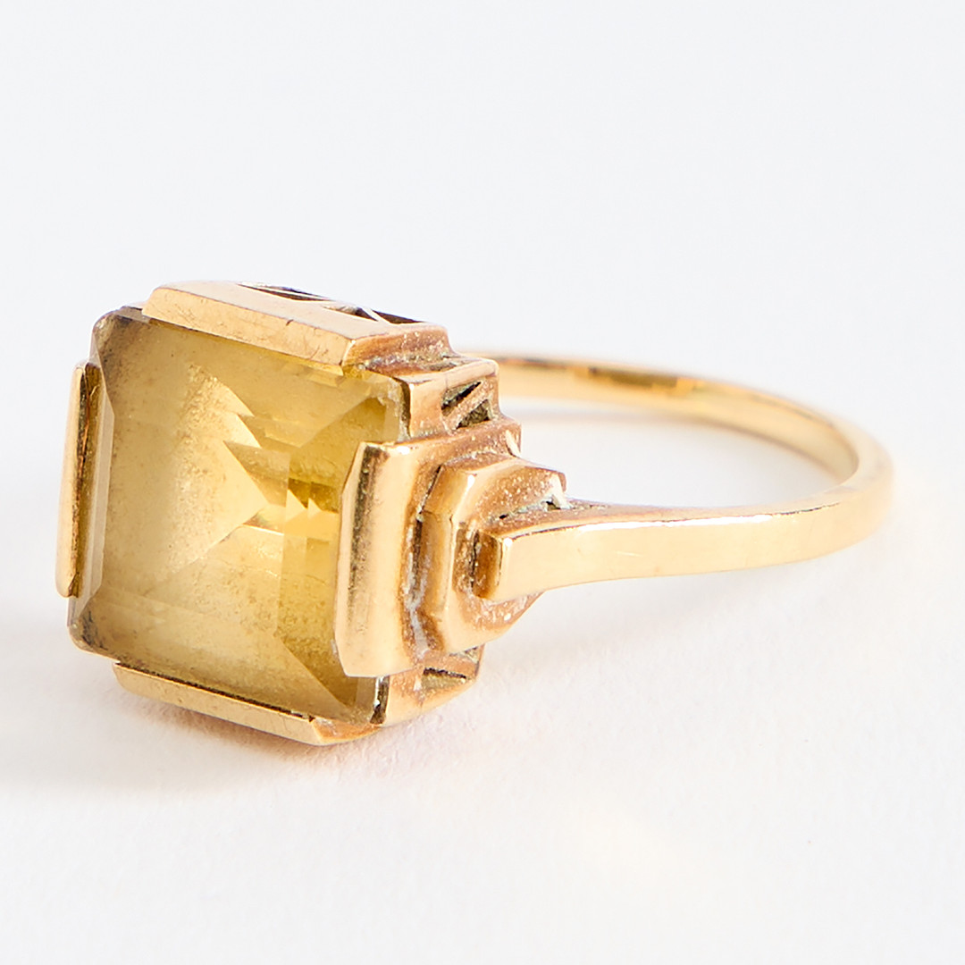 RING, guld 14K med citrin.