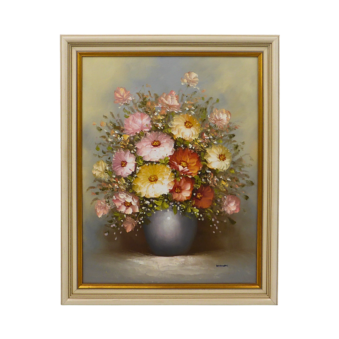 DURANTI, BLUMENSTILLLEBEN, ÖL AUF LEINWAND, DATIERT 1995, GERAHMT UND HANDSIGNIERT.