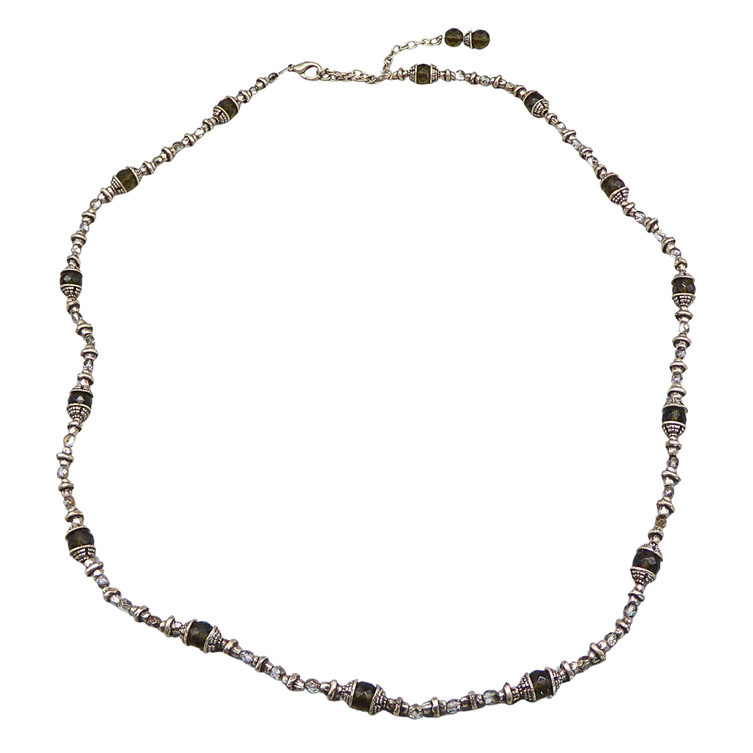 HALSKETTE MIT GEMUSTERTEN METALLELEMENTEN.