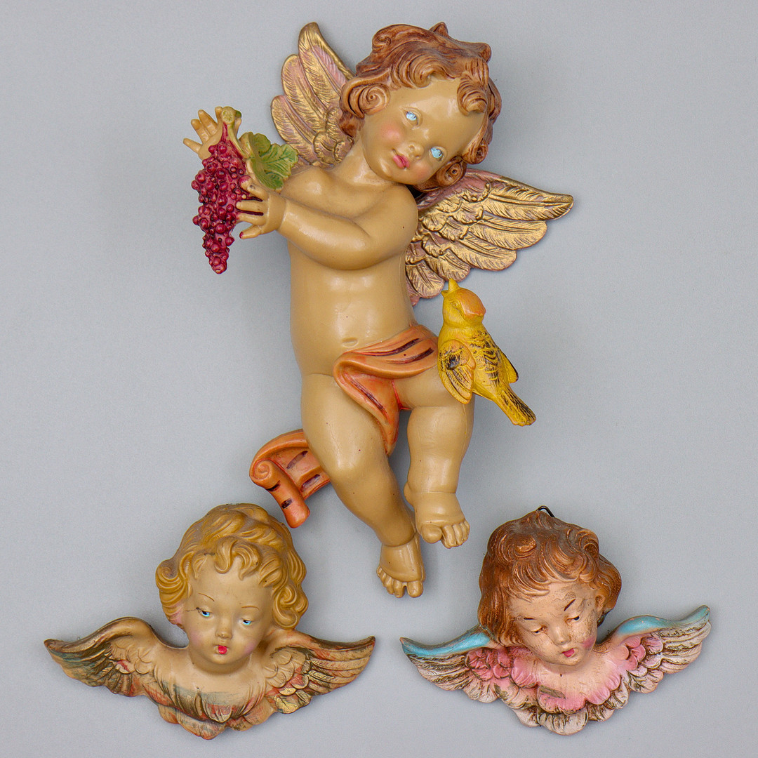 FIGURINER "KERUBER/ÄNGLAR", ITALIEN, HÅRDPLAST, 1900-TALETS ANDRA HÄLFT.
