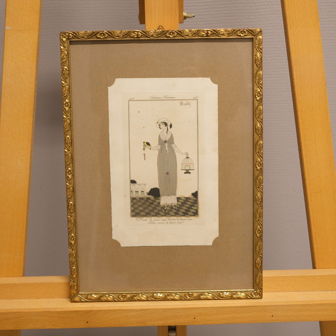MODEPLANSCHER, "COSTUMES PARISIENS", TRE STYCKEN.