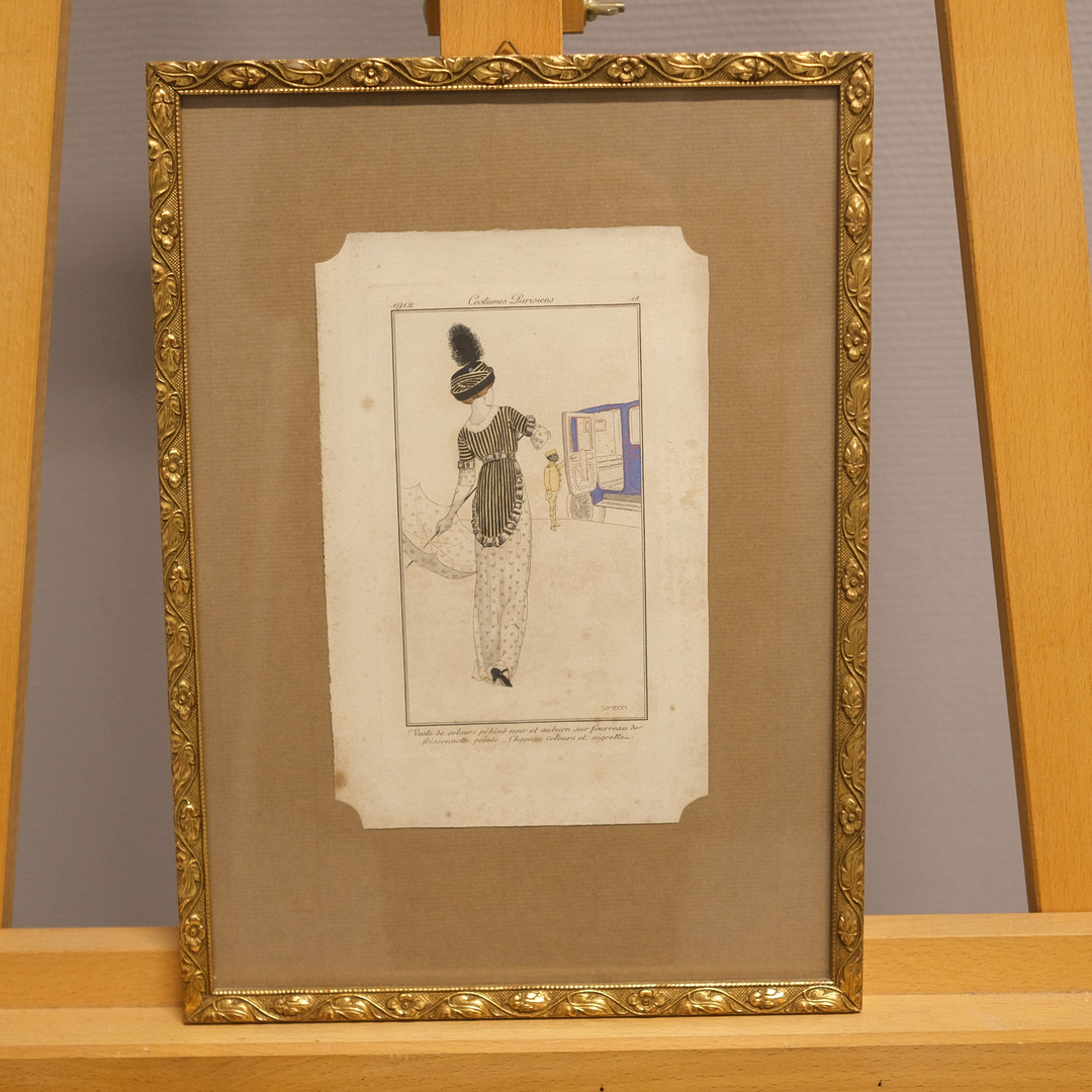 MODEPLANSCHER, "COSTUMES PARISIENS", TRE STYCKEN.