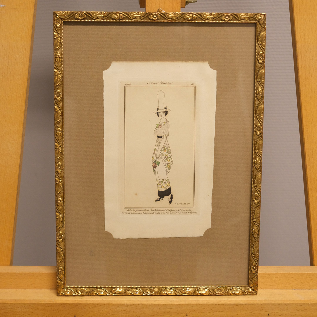 MODEPLANSCHER, "COSTUMES PARISIENS", TRE STYCKEN.
