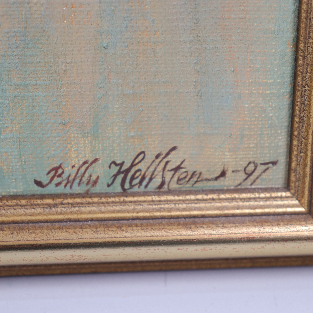 BILLY HELLSTEN (1931-2016). olja på duk, grågäss.