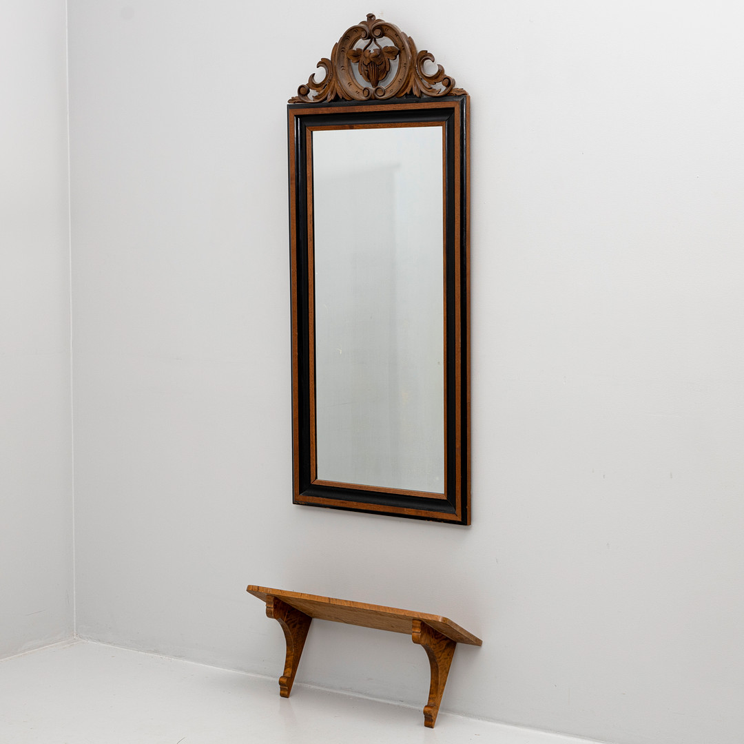 SPEGEL samt KONSOLHYLLA, 1800-/1900-tal.