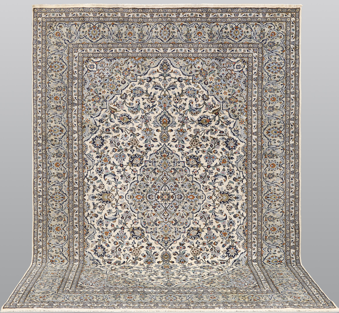ORIENTMATTA, Keshan, fine, handknuten, ljus botten, ca 355 x 250 cm.