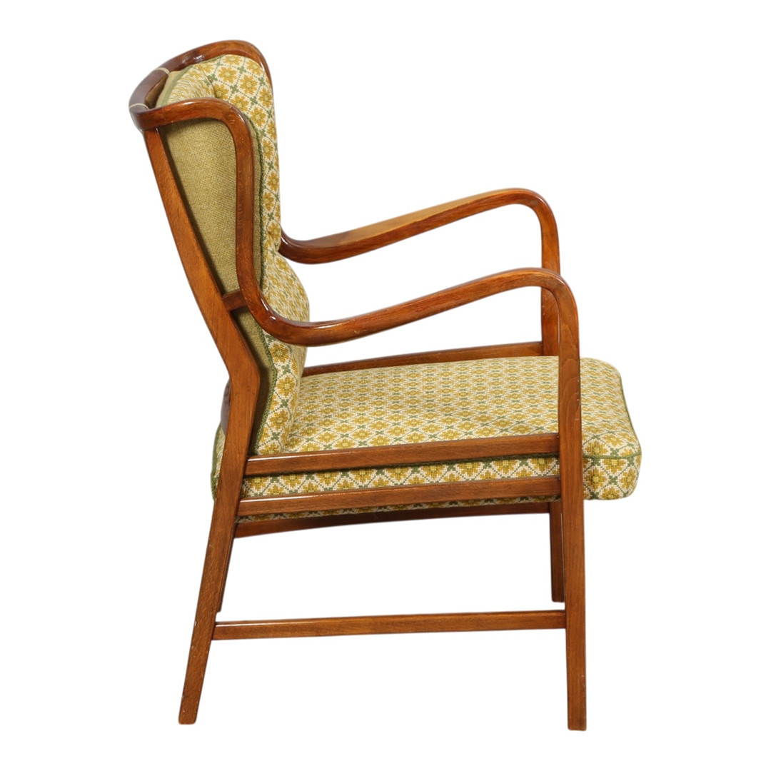 Dansk design. Lænestol af bøgetræ, 1940'erne.