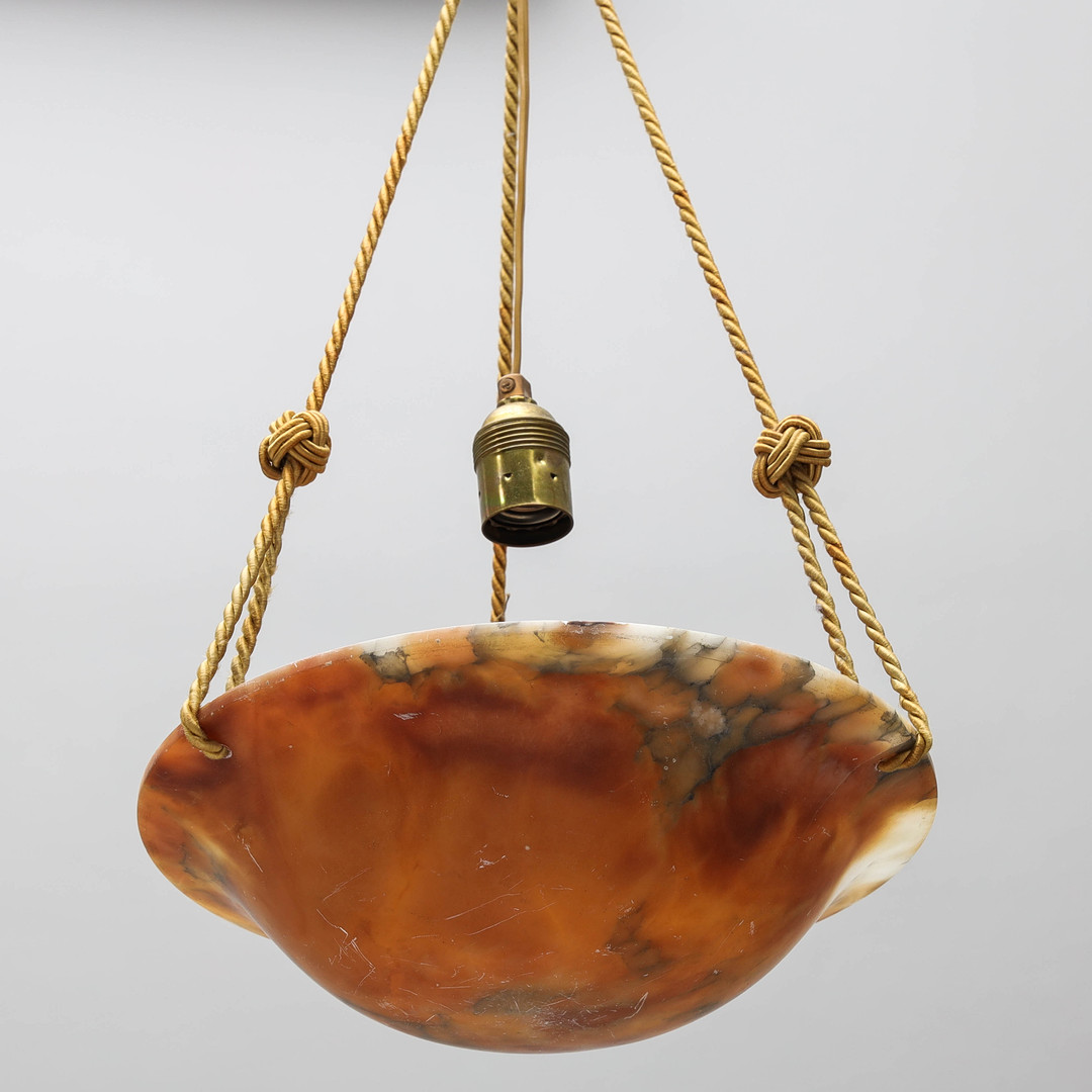 TAKLAMPA, ampelmodell, alabaster, en ljuspunkt, Swedish Grace, 1900-talets första hälft.