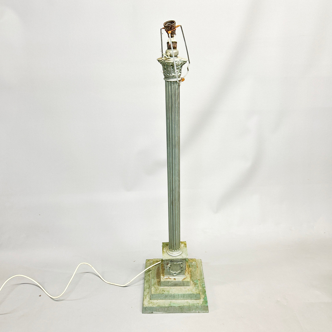 CAST METAL STANDARD LAMP BASE.