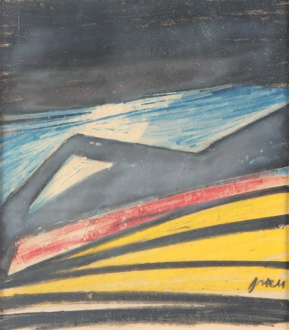 IVAN JORDELL (1901-65). Pastell, Stiliserat landskap, signerad Jordell.