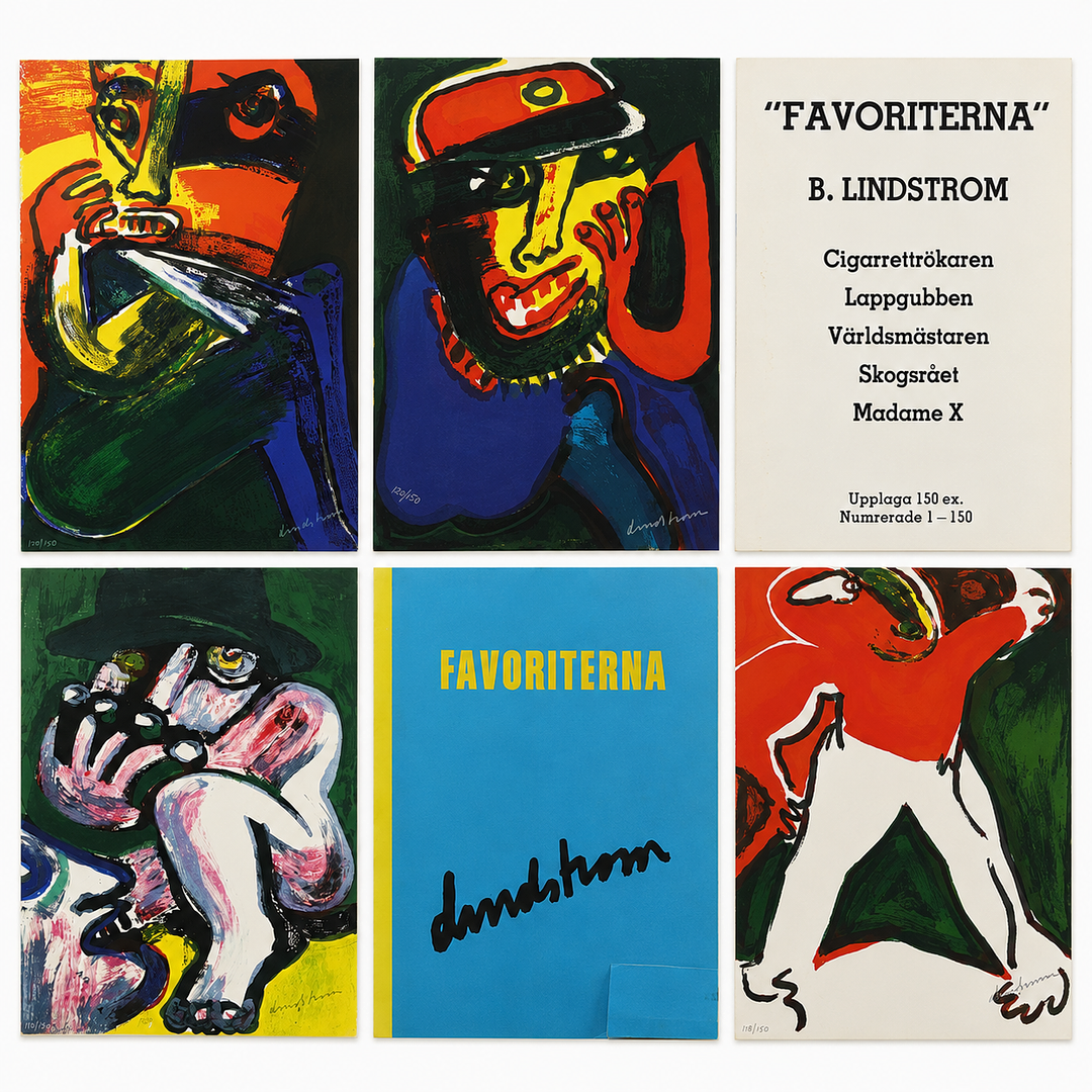 BENGT LINDSTRÖM. färglitografier, 5 st, "Favoriterna", signerade, numrerade, 120 av 150.