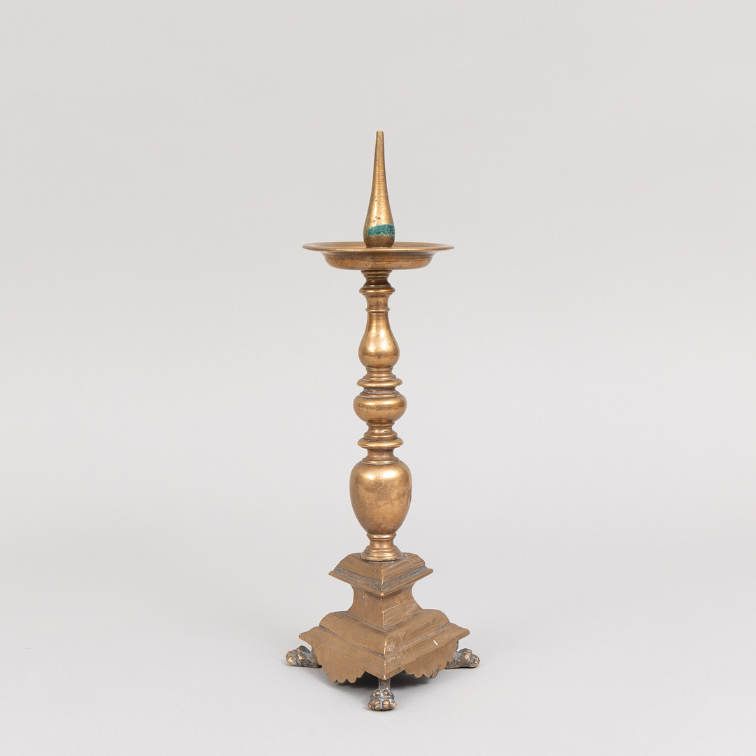 ALTARSTAKE, mässing senbarock, 1700-tal.