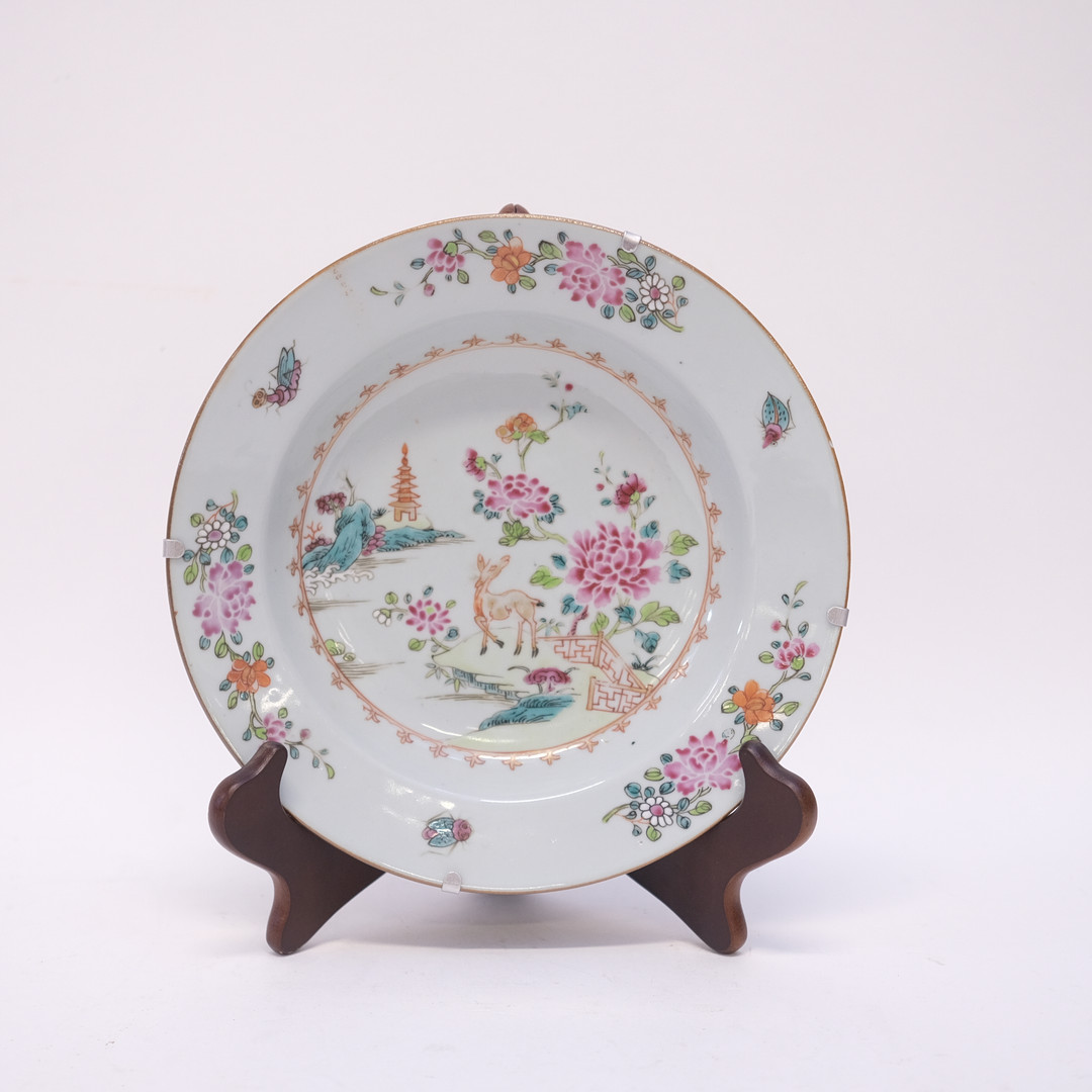 TALLRIK, FAMILLE ROSE, KINA, 1700/1800.