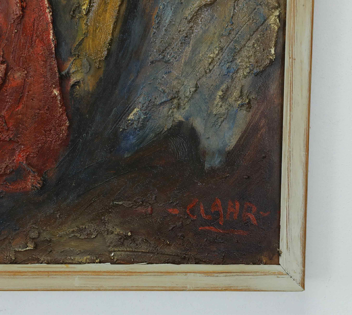 EMIL CLAHR (1905-1983). Olja på pannå, abstrakt, signerad.