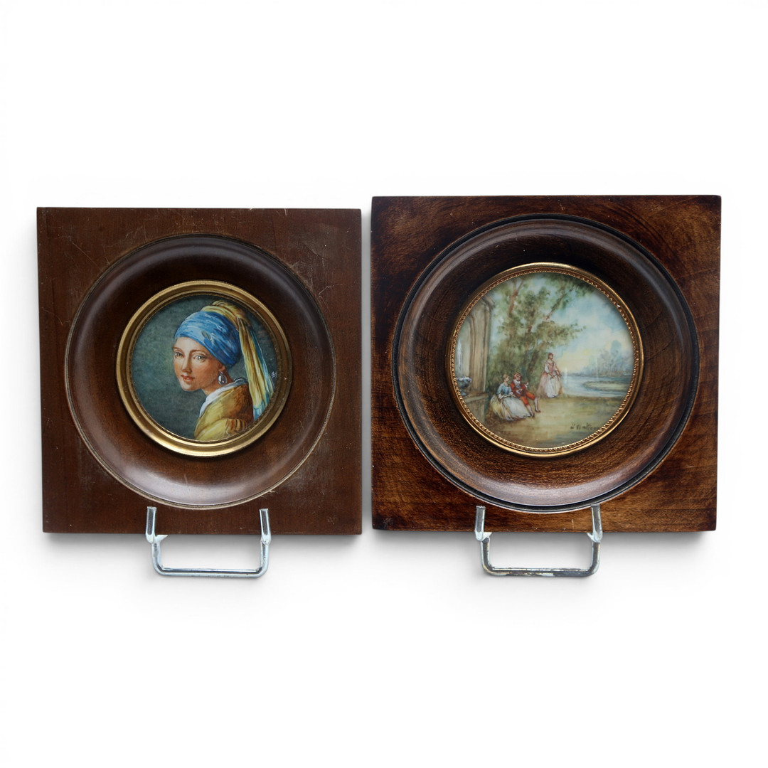 FRENCH SCHOOL, EARLY 20TH CENTURY. Girl with a Pearl Earring and a Gallant scene.