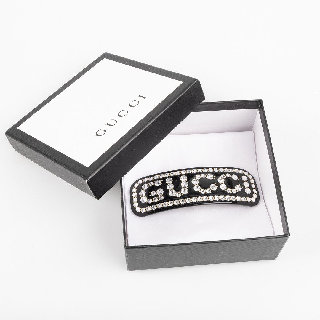 GUCCI, Stor Hårklämma med strass.
