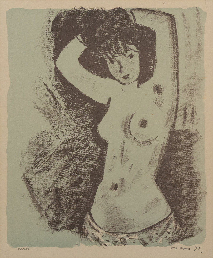 OVE OLSON. Modell, litografi nr 22/200, signerad och daterad -73.