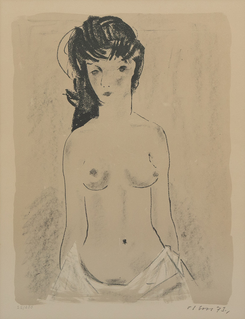 OVE OLSON. Modell, litografi nr 22/200 signerad och daterad -73.