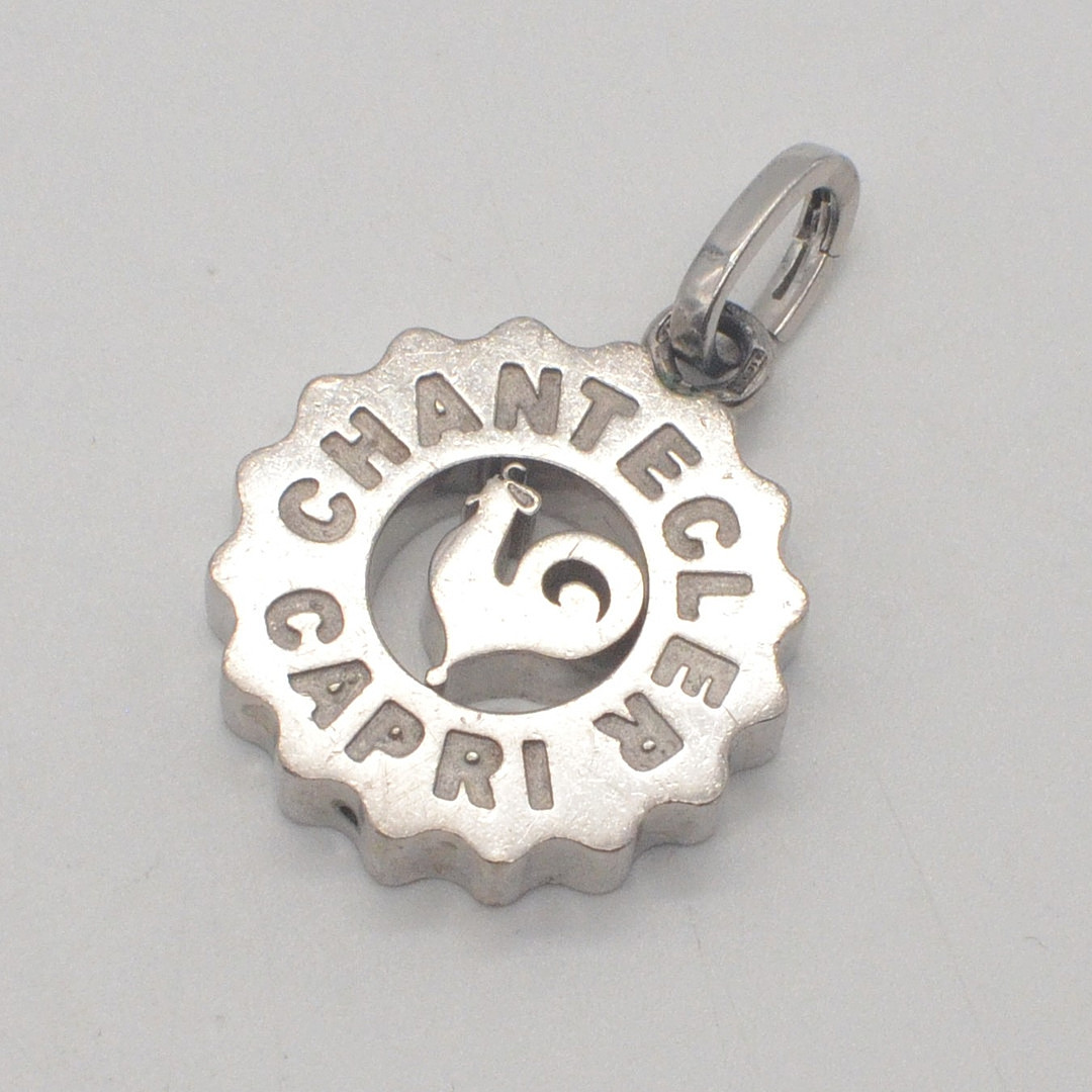 CHANTECLER CAPRI, LOGO ANHÄNGER, HAHN, STERLINGSILBER, VINTAGE, DM CA. 27 MM.