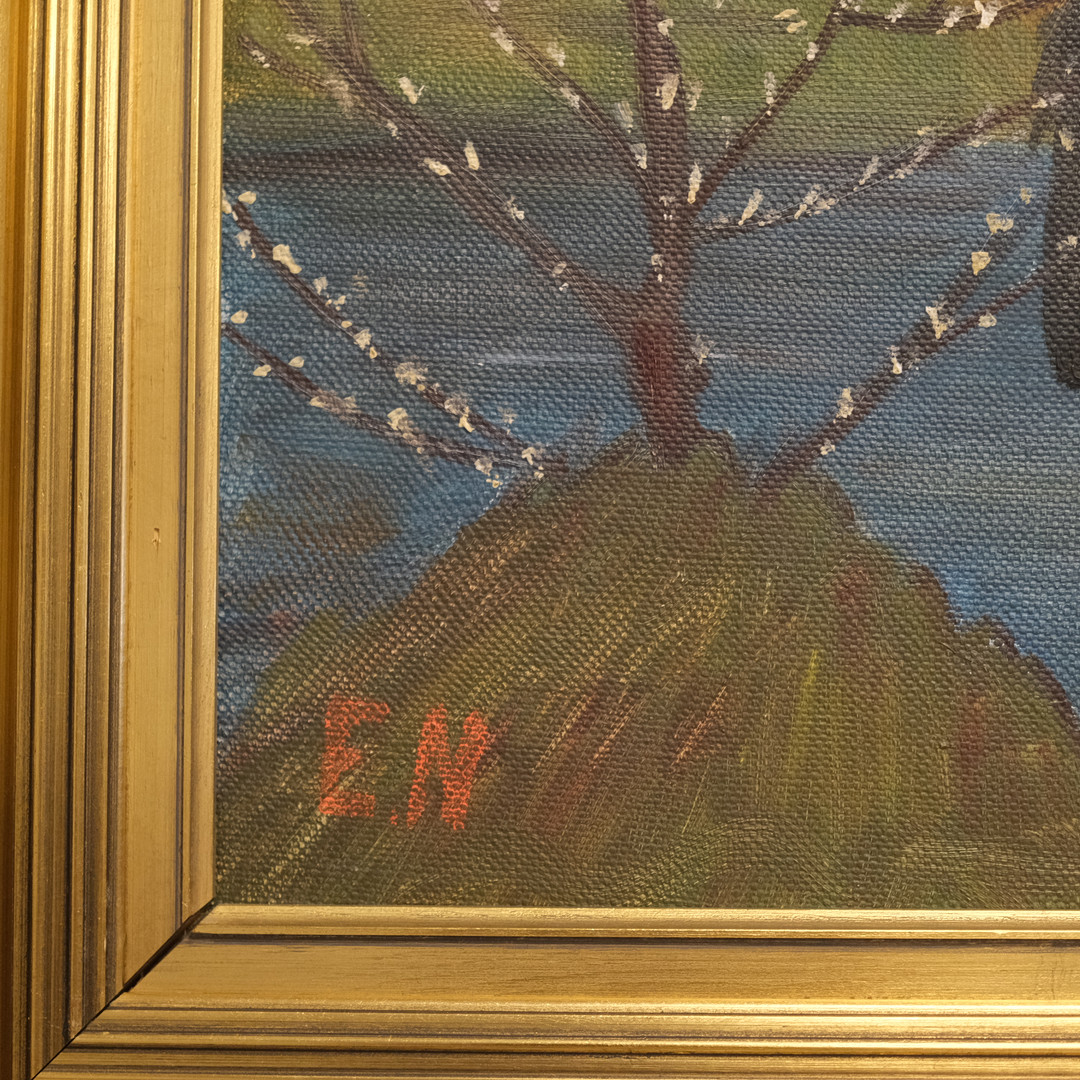 ERNST NORLIND. STORKPAR, OLJA PÅ DUK.