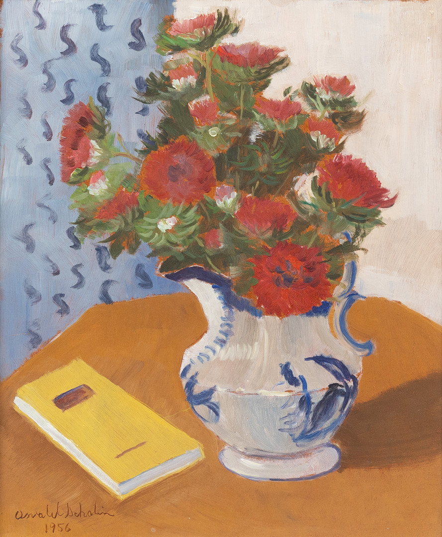 OSVALD SCHALIN (1897-1975). Stilleben, olja på pannå, signerad.