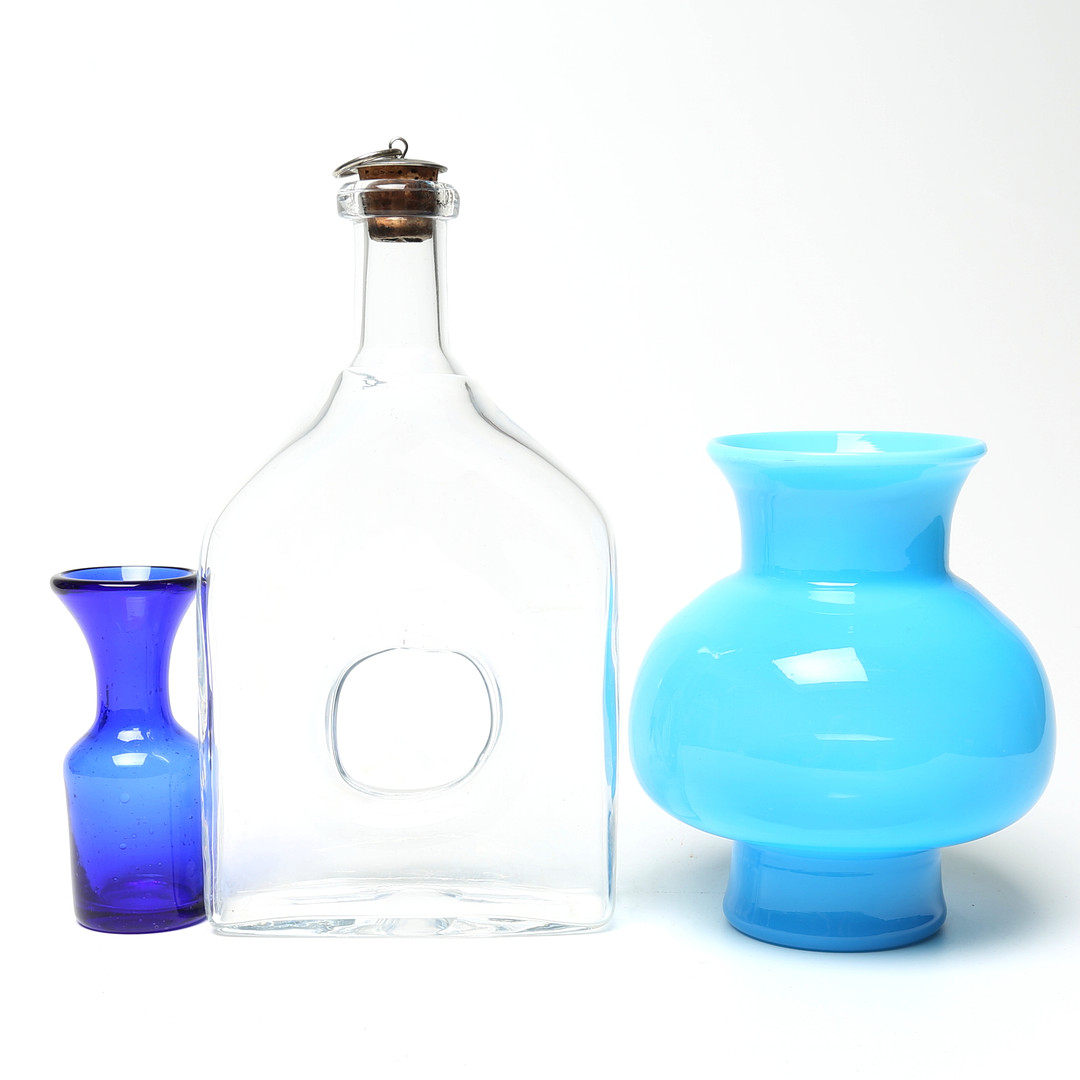 VASER 2 st, FLASKA, glas, Boda, Erik Höglund.