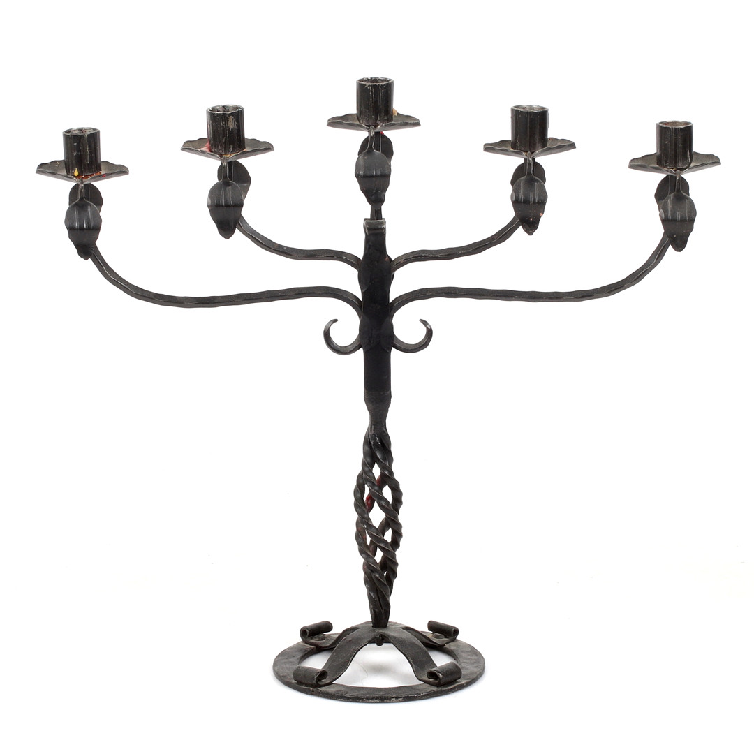 KANDELABER/LJUSSTAKE, smide. 1900-tal.