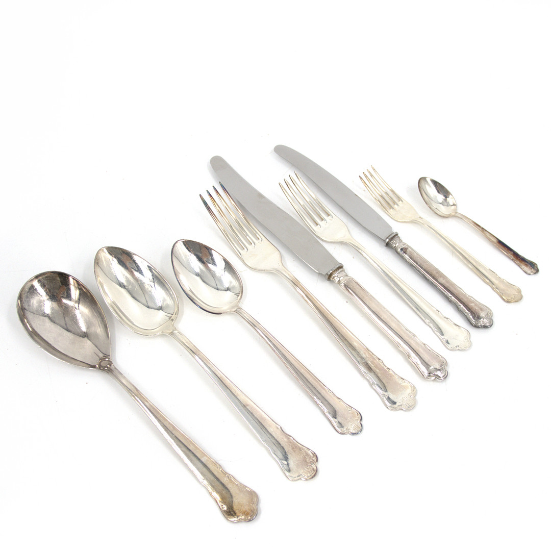 BESTICK, 65 delar, nysilver, 1900-tal.