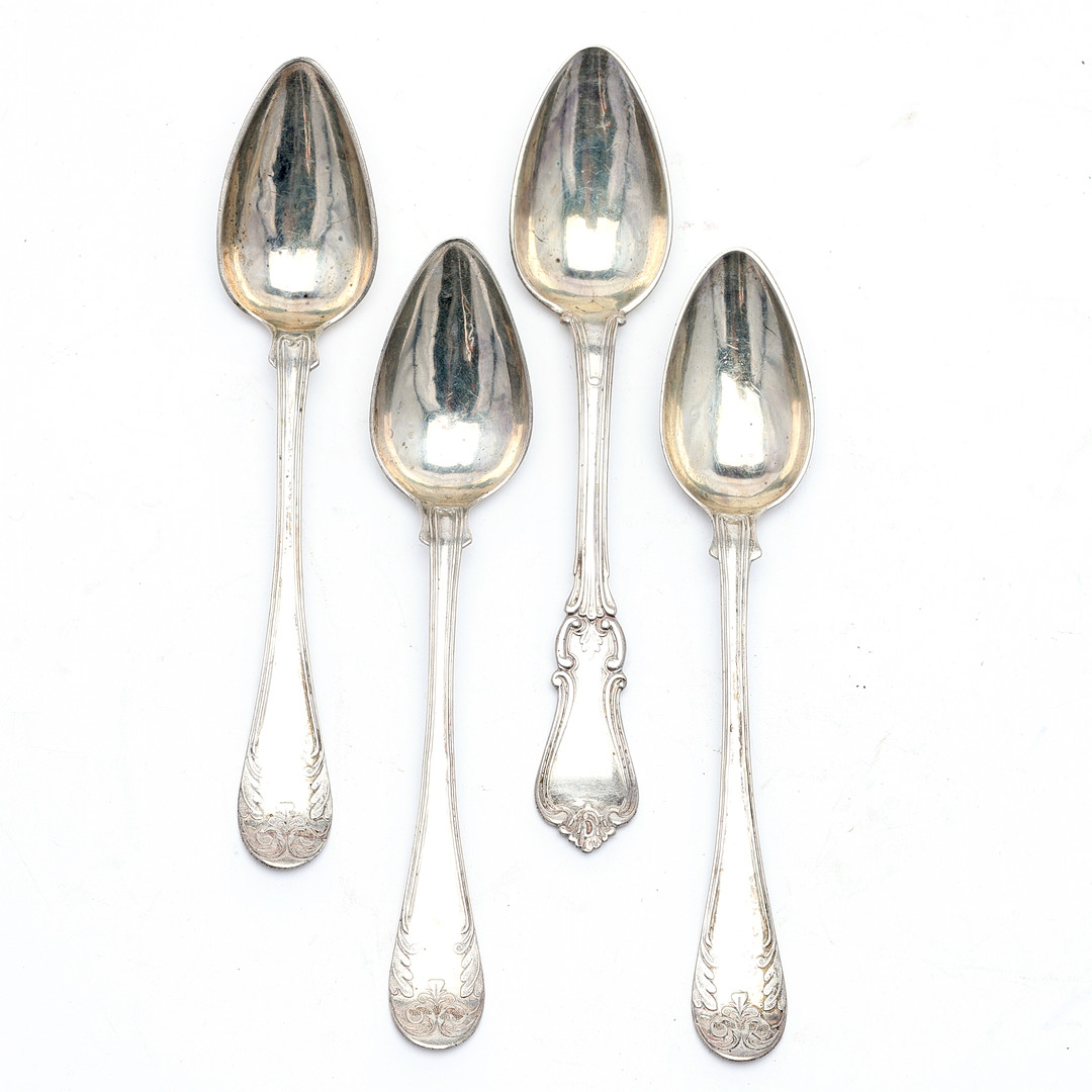 TESKEDAR. Silver, 3+1, 1800-talets mitt.