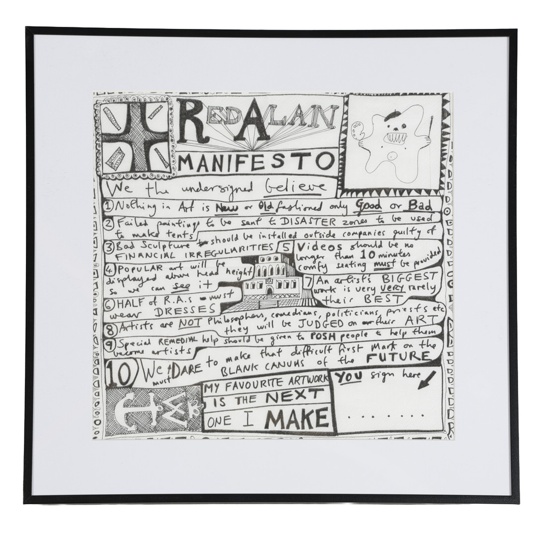 GRAYSON PERRY CBE RBA (BRITISH, B.1960) "RED ALAN MANIFESTO".