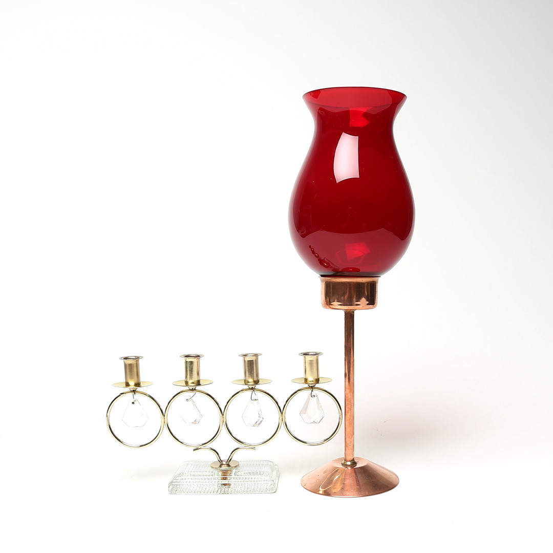 LJUSLYKTA och LJUSSTAKE, glas/metall, bland annat Gnosjö Konstsmide.