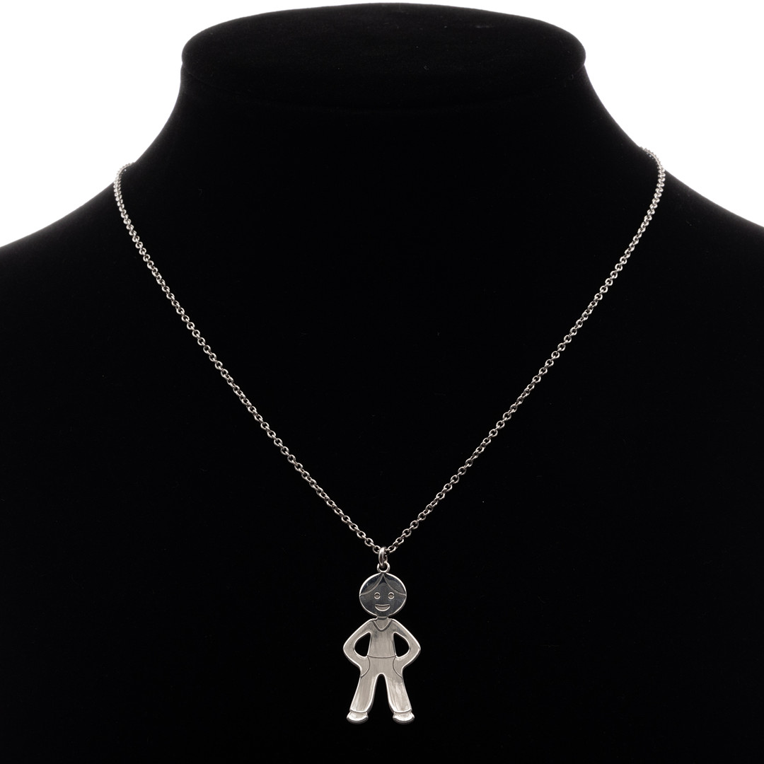 COLLIER med hänge, Sterlingsilver, Italien.