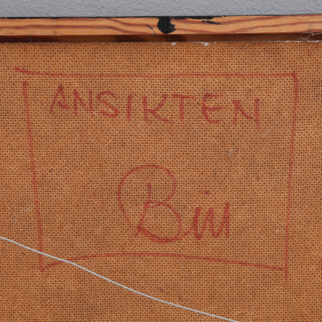 BILL FLODIN 1934-1976. OLJA PÅ PANNÅ, "ANSIKTEN", SIGNERAD, FÖRSEDD MED TUMAVTRYCK OCH DATERAD 1970.
