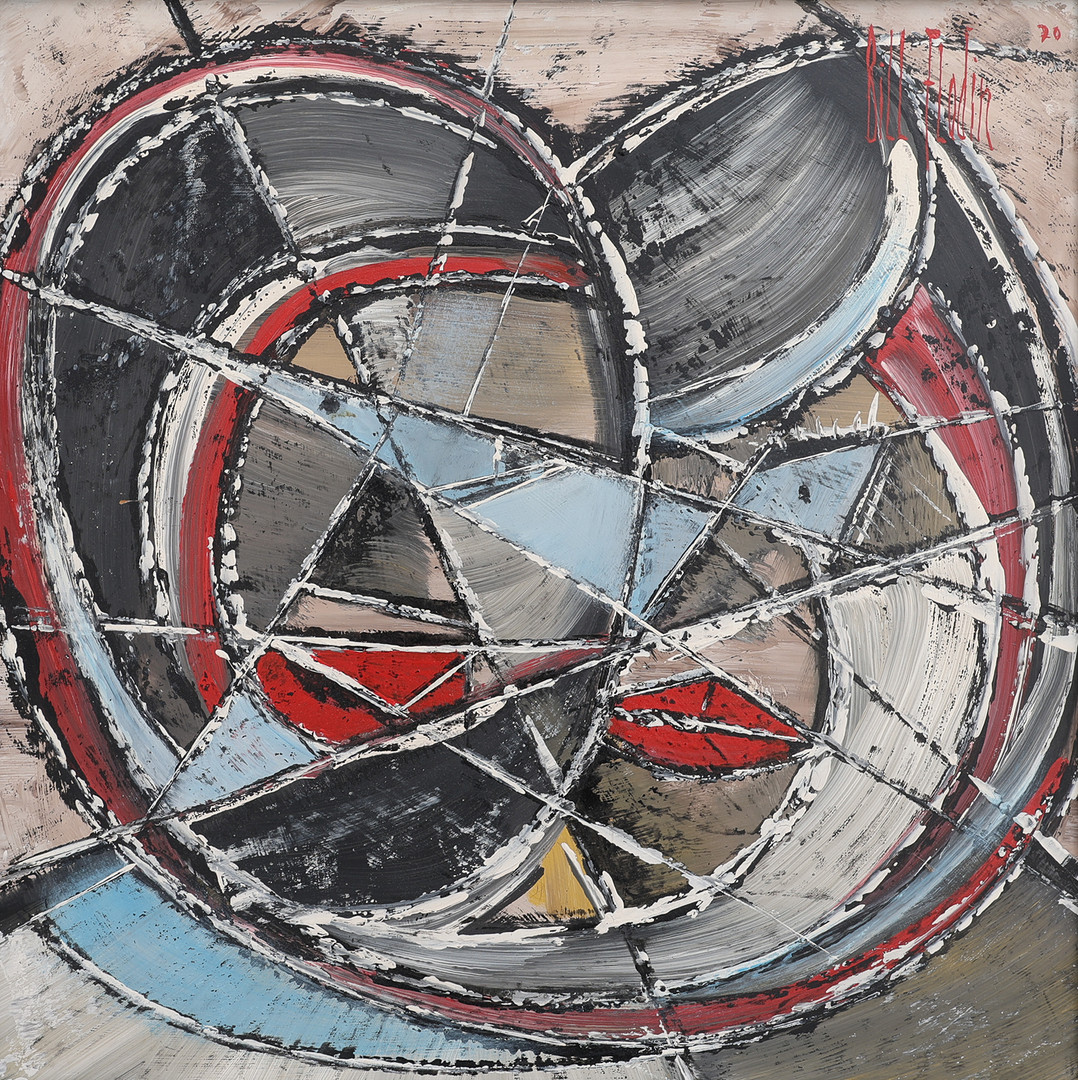 BILL FLODIN 1934-1976. OLJA PÅ PANNÅ, "ANSIKTEN", SIGNERAD, FÖRSEDD MED TUMAVTRYCK OCH DATERAD 1970.
