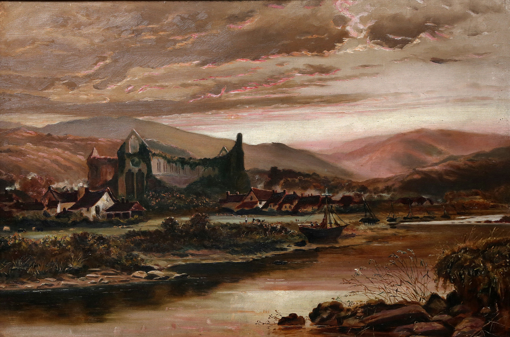 LUCY HILDA BELL. Landscape ("Tintern Abbey/Wales").