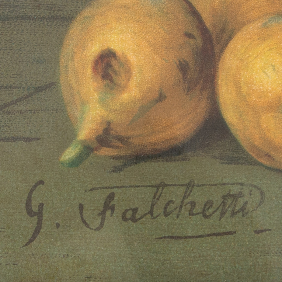 GIUSEPPE FALCHETTI. Oljetryck, 2 st, stilleben.