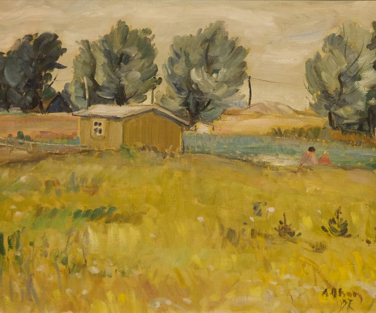ANDERS OLSON. "BLOMMANDE FÄLT", OLJA PÅ DUK.