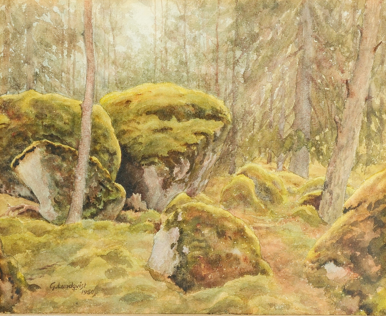 GUNNAR LUNDQVIST. Akvarell på papper, signerad, 1950.