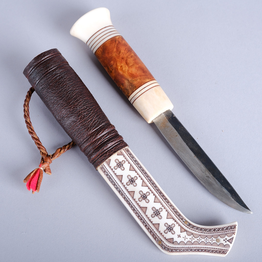 TORSTEN FANKKI. Halvhornskniv, sameslöjd, signerad, 1988.