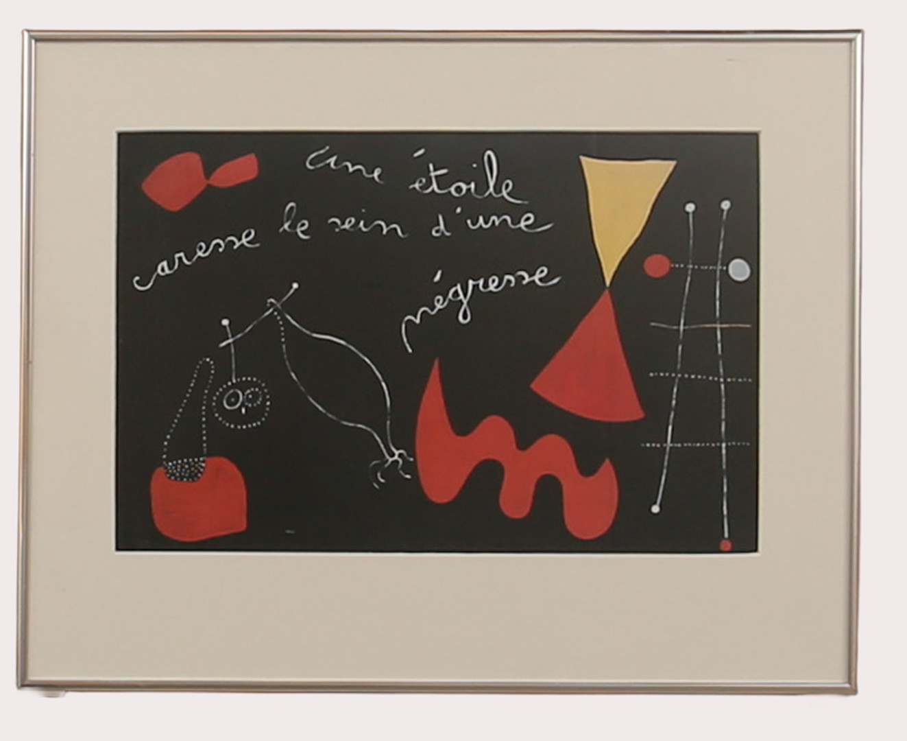 JOAN MIRÓ. Efter, Affisch Une etoile caresse le sein d`une nègresse, 1993.