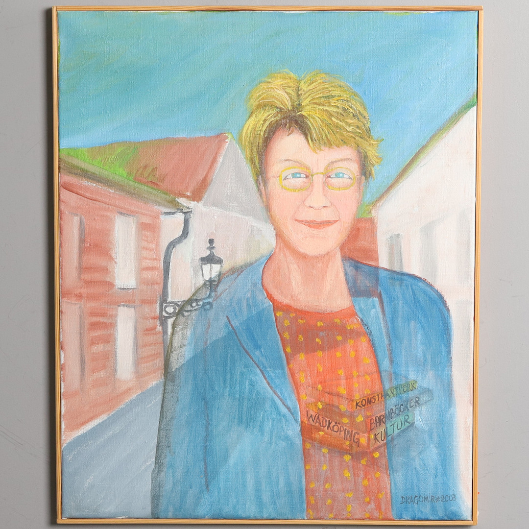 DRAGOMIR RAJKOVIC (1944-2026). Olja på duk, "Wadköping Örebro", signerad och daterad 2003.